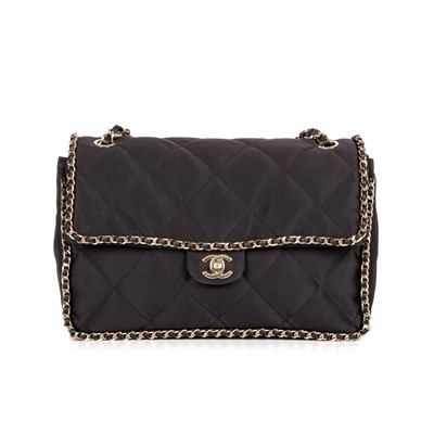 Lot 306 - Chanel, a satin Chain Around Single Flap...