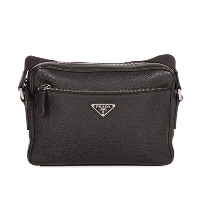 Lot 446 - Prada, a black leather camera bag, crafted...