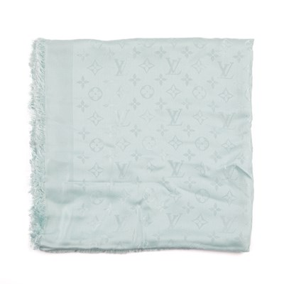 Lot 398 - Louis Vuitton, a pale blue monogram silk/wool...