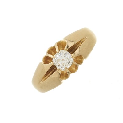 Lot 40 - A late Victorian 18ct gold diamond single-stone band ring