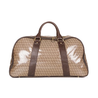 Lot 343 - Fendi, a patent Zucca holdall, crafted from...