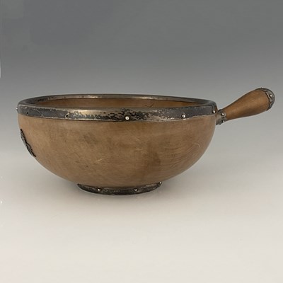 Lot 368 - A Victorian silver mounted sycamore bowl, with...