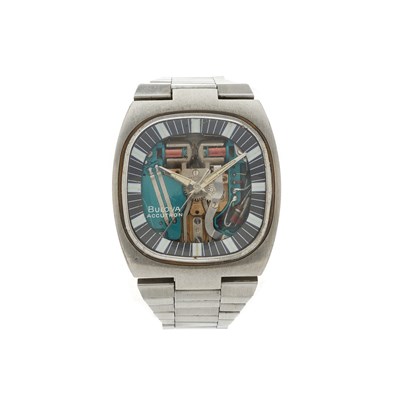 Lot 213 - Bulova, an Accutron Spaceview bracelet watch