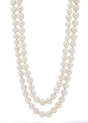 Lot 176 - Cropp & Farr, a cultured pearl single-strand necklace, with 9ct gold clasp