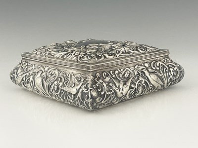 Lot 377 - A Victorian silver jewellery casket, of...