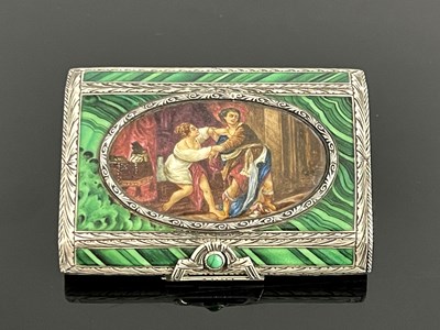 Lot 8 - An Italian silver and eamelled box, Masini Enrico di Tomaso, Florence circa 1960