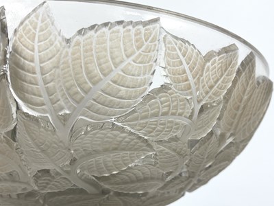 Lot 64 - Rene Lalique, a Charmes glass pendant light...