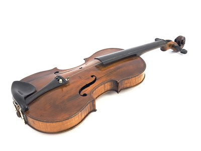 Lot 688 - A 19th century European violin, stamped under...