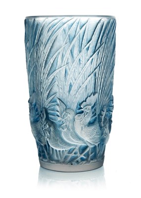 Lot 410 - Rene Lalique, a Coques et Plumes glass vase,...