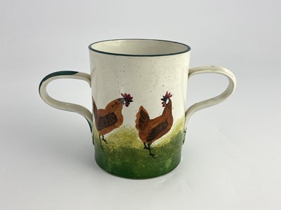 Lot 803 - Wemyss, a twin handled cockerel mug