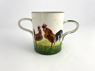 Lot 803 - Wemyss, a twin handled cockerel mug