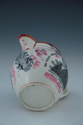 Lot 789 - A Sunderland Lustre jug, Adam Clarke, transfer...
