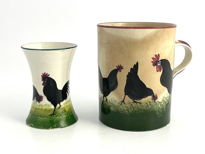 Lot 804 - Wemyss, two Cockerel painted vessels