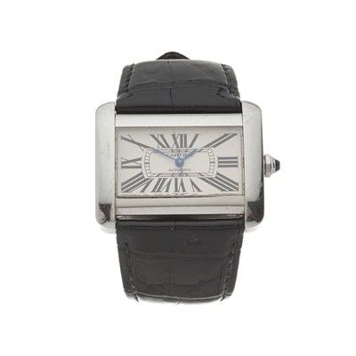 Lot 253 - Cartier, a Tank Divan automatic wrist watch