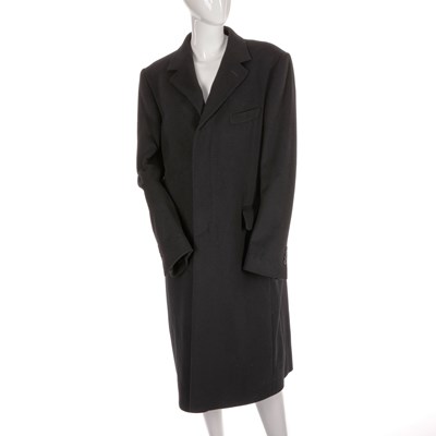 Lot 478 - A men's black wool cashmere coat, featuring a...