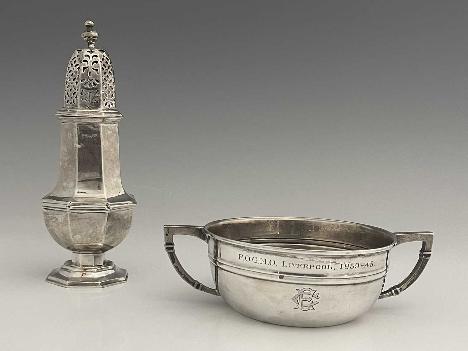 Lot 70 - A George VI silver two-handled bowl, the body...