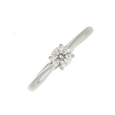 Lot 191 - A platinum diamond single-stone ring