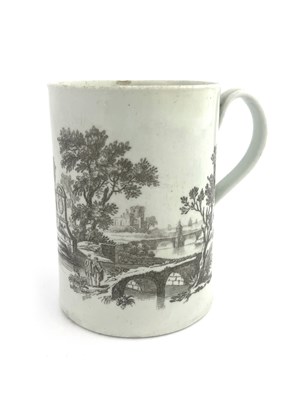 Lot 1035 - A Worcester black printed mug