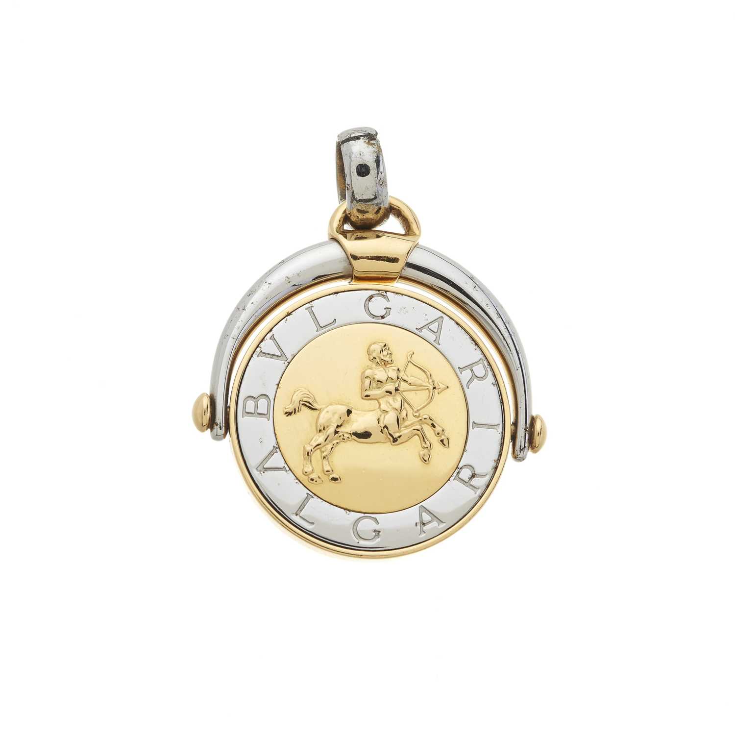 Lot 93 - Bulgari, a Sagittarius zodiac swivel fob pendant