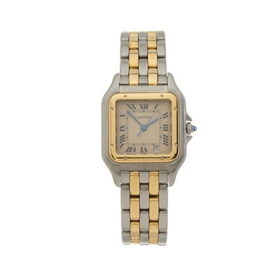 Lot 242 - Cartier, a Panthere date bracelet watch