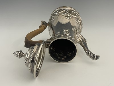 Lot 72 - A George II silver coffee pot, of squat...