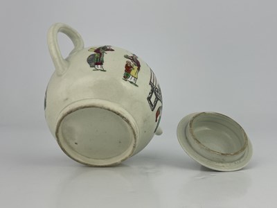 Lot 1011 - A Worcester polychrome and blue and white teapot