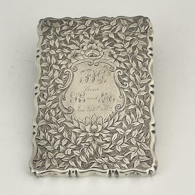 Lot 78 - A Victorian silver card case, of shaped...