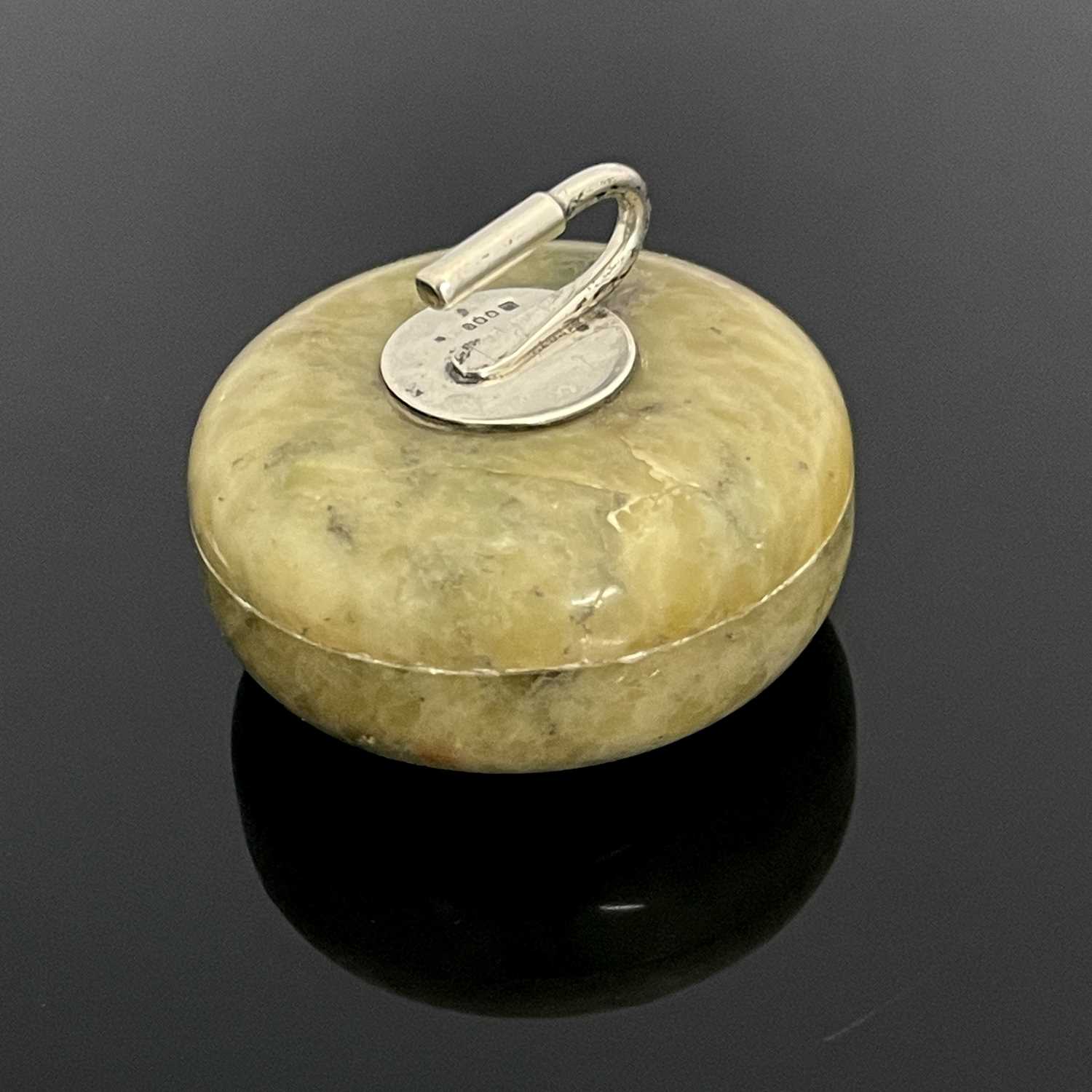 Lot 111 - An Elizabeth II silver-mounted agate novelty...