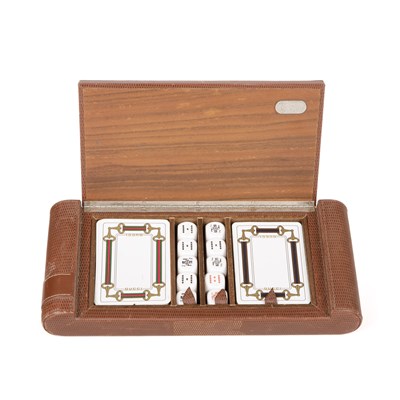 Lot 358 - Gucci, a vintage playing card and dice box set,...