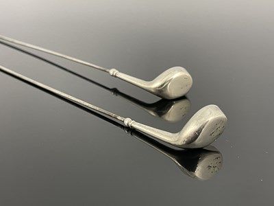 Lot 52 - Charles Horner, a pair of silver golf club...