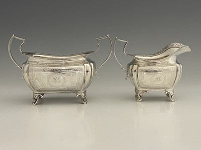 Lot 105 - A William IV Irish silver two handle sugar...