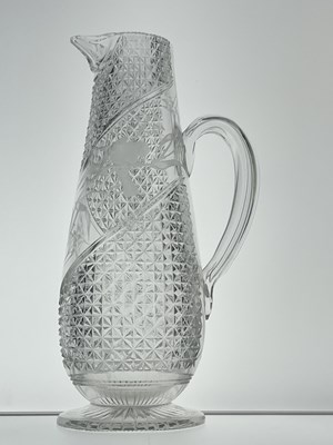 Lot 495 - A Stourbridge cut and engraved glass jug, circa 1870, probably William Fritsche for Thomas Webb