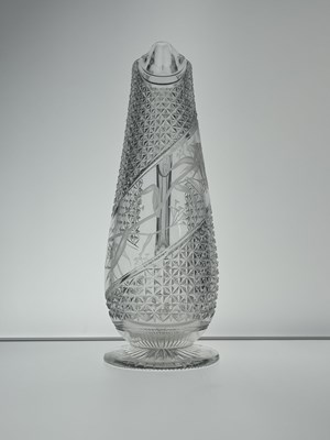 Lot 495 - A Stourbridge cut and engraved glass jug, circa 1870, probably William Fritsche for Thomas Webb