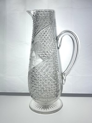 Lot 495 - A Stourbridge cut and engraved glass jug, circa 1870, probably William Fritsche for Thomas Webb