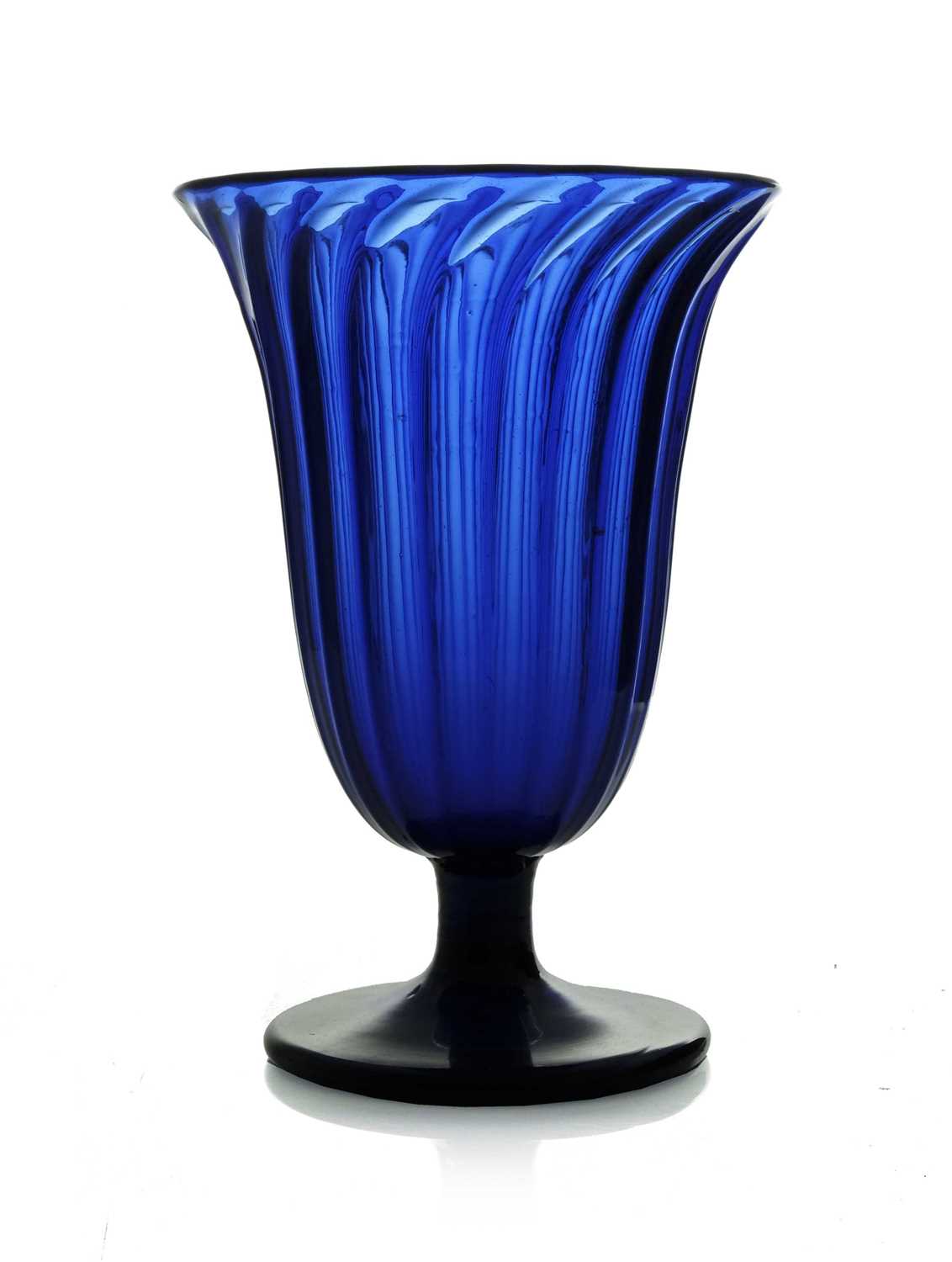 Lot 529 - A George III Bristol blue glass vase, circa...