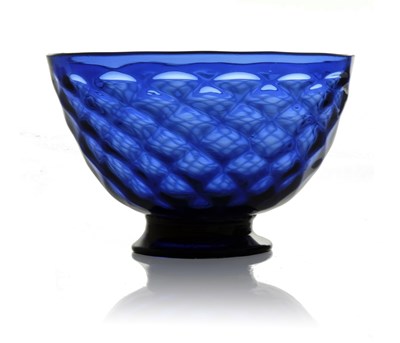 Lot 525 - A George III Bristol blue glass bowl, circa...