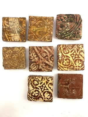 Lot 1032 - A collection of Medieval encaustic floor tile,...