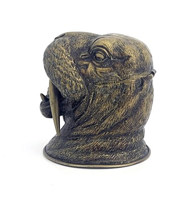 Lot 188 - A novelty brass inkwell, circa 1880,...