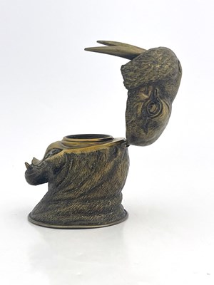 Lot 188 - A novelty brass inkwell, circa 1880,...