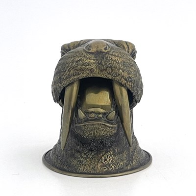 Lot 188 - A novelty brass inkwell, circa 1880,...