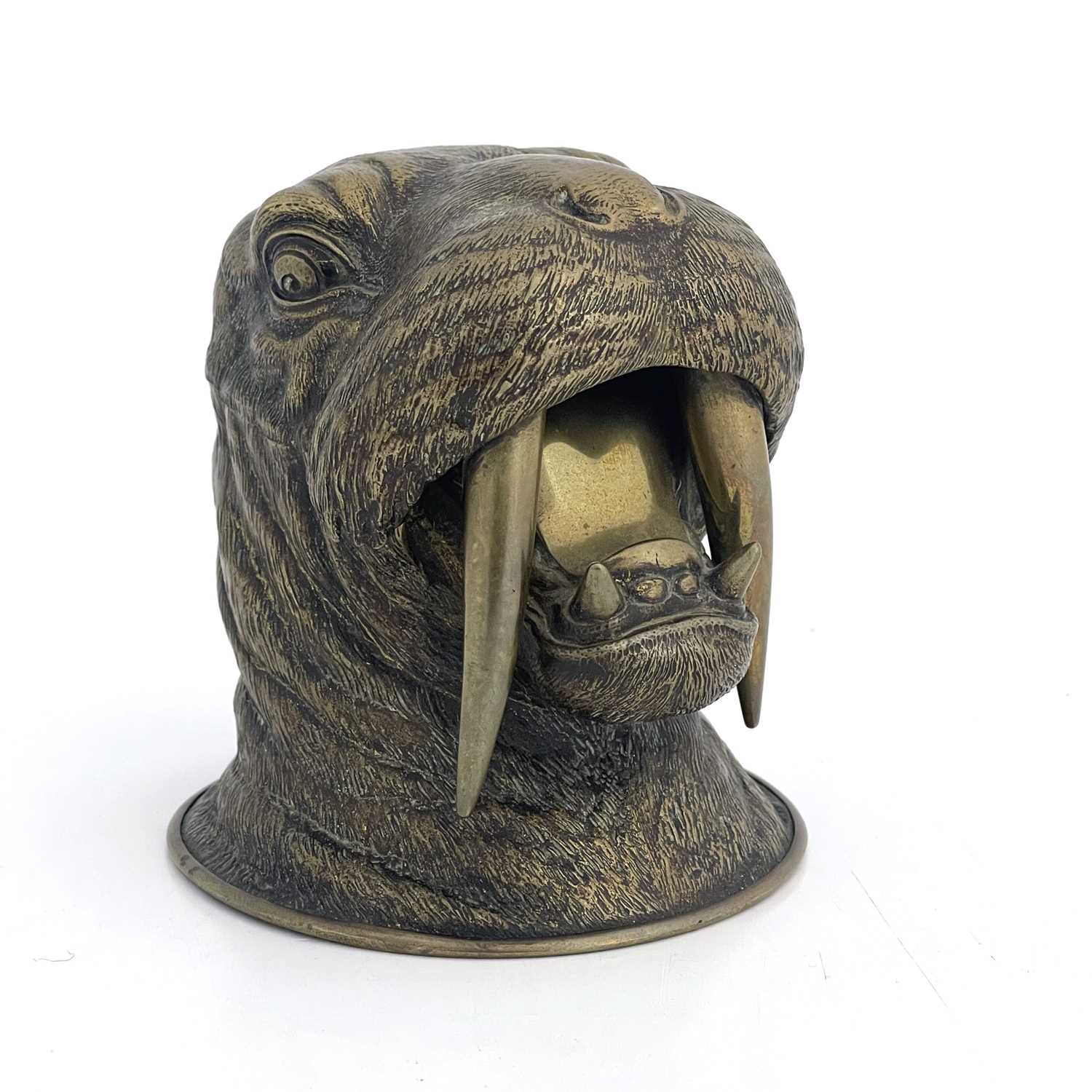 Lot 188 - A novelty brass inkwell, circa 1880,...