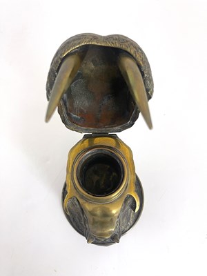 Lot 188 - A novelty brass inkwell, circa 1880,...