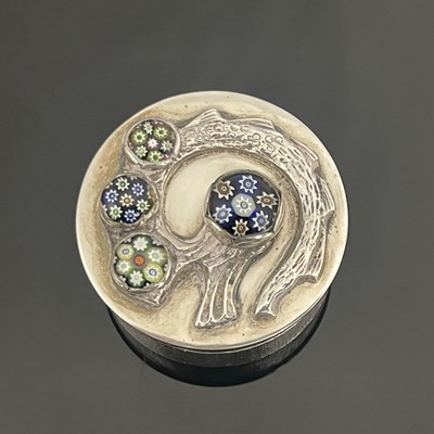 Lot 155 - An Elizabeth II silver circular box, the...