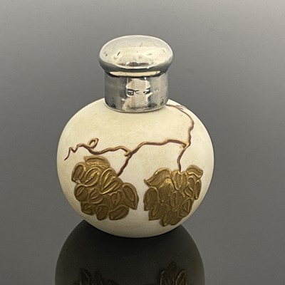 Lot 195 - A Victorian ceramic perfume bottle, the blush...