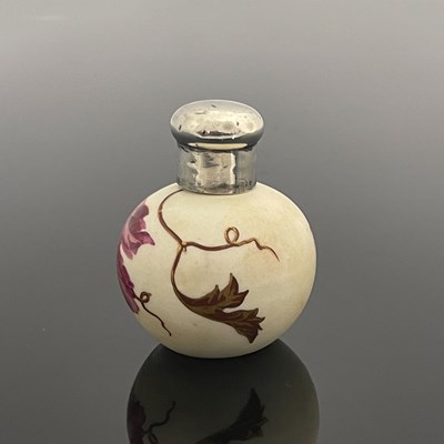 Lot 195 - A Victorian ceramic perfume bottle, the blush...