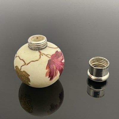 Lot 195 - A Victorian ceramic perfume bottle, the blush...
