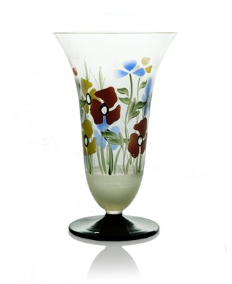 Lot 592 - A Secessionist enamelled glass vase, circa...