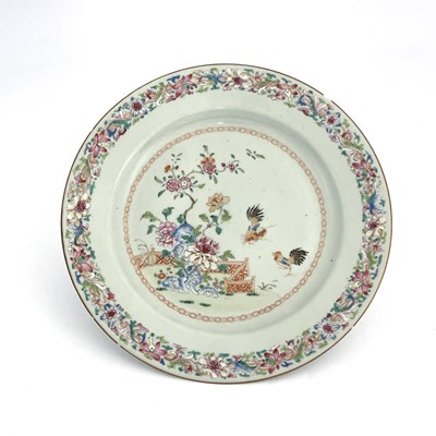 Lot 454 - A Chinese famille rose plate, 18th century,...