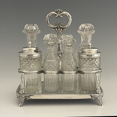 Lot 197 - A George III Regency silver and cut glass...