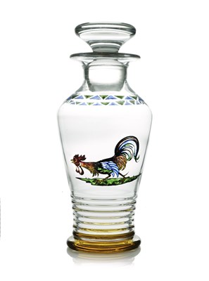 Lot 614 - Stuart and Sons, an Art Deco enamelled glass...